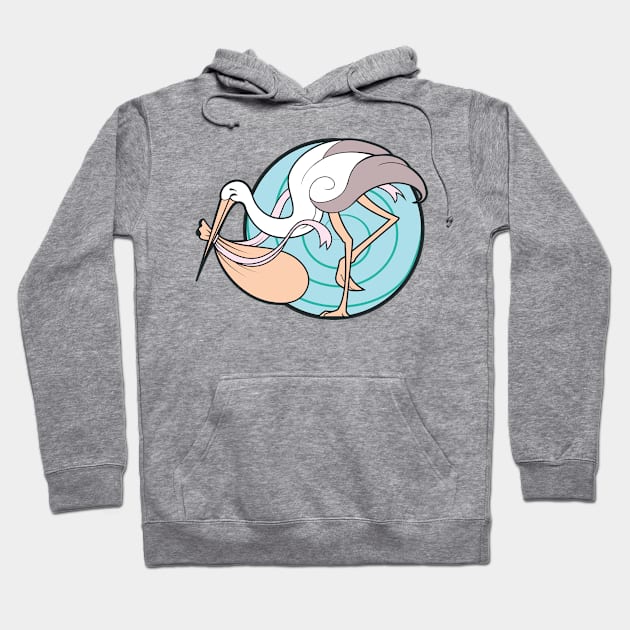 Baby carrying stork Hoodie by VisAnastasis